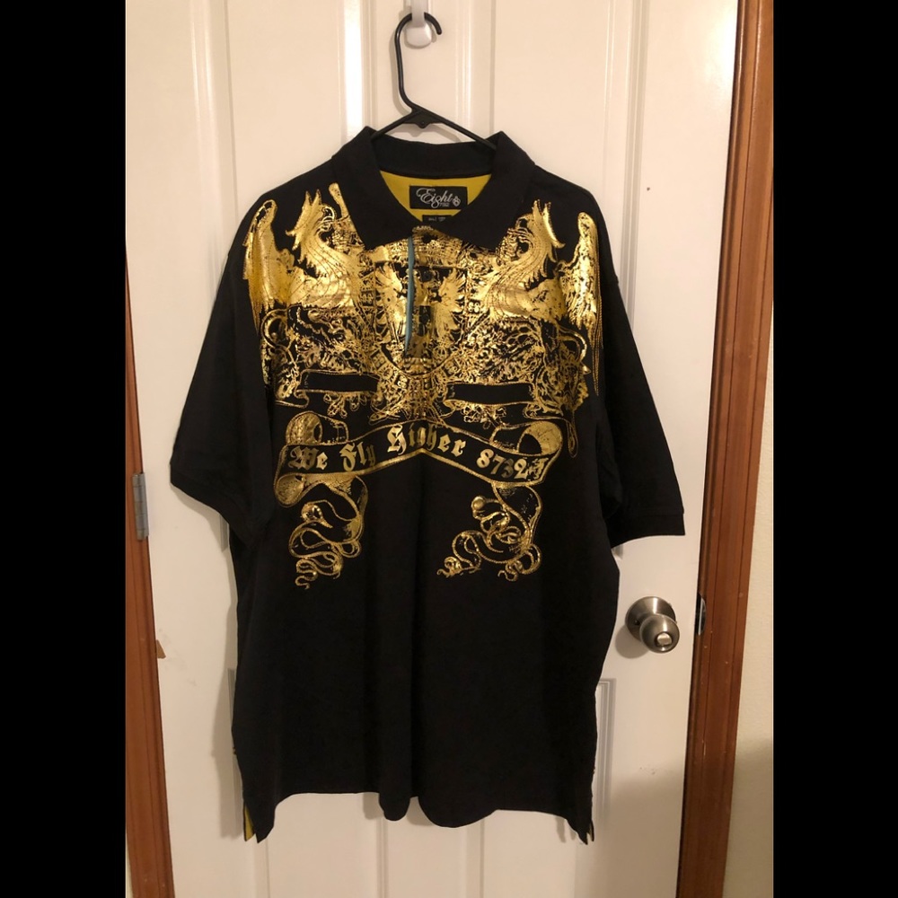 Eight 732 Black/Gold Polo XXL (Men)